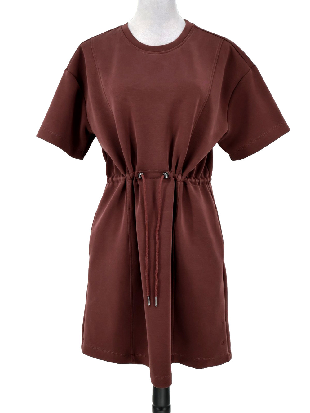 Scotch and Soda Dress Womens Large Brown Stretch Knit Pullover Cinch Waist